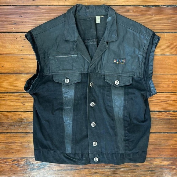 Rare vintage 1980s/ 1990s Kings Road Johnsons, La Rocka punk leather vest - Picture 1 of 6